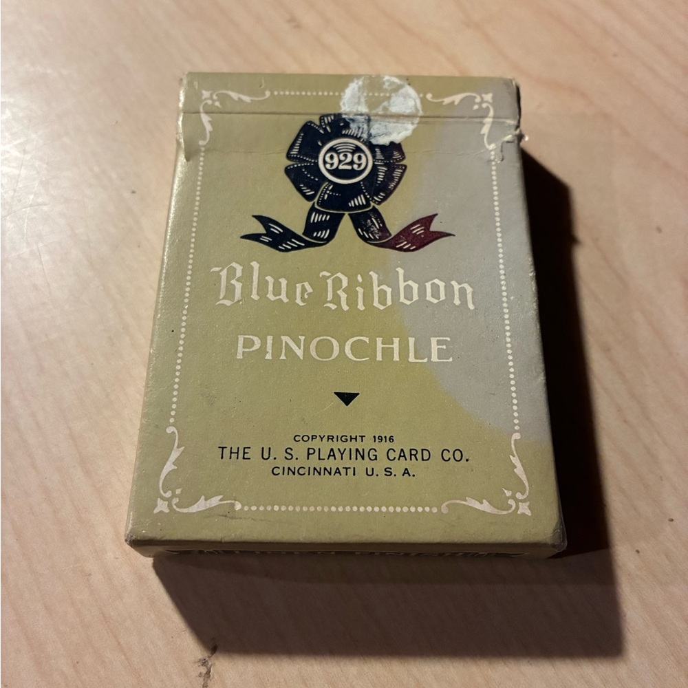 Pinochle Playing Cards - Olive/Gold Deck by